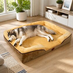 Dog Sofa Bed Large Deep Sleep Pet Lounger Thickened Padding Three-Sided Support
