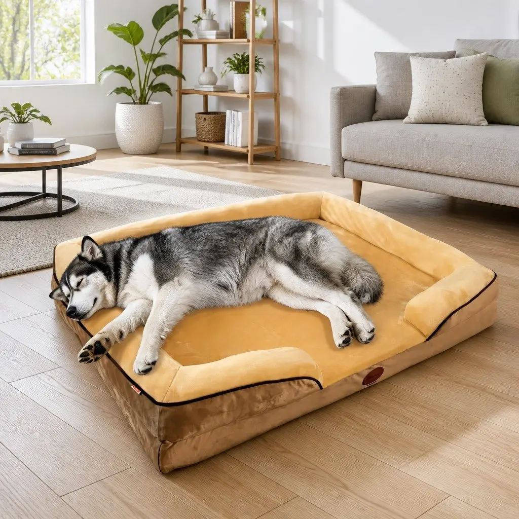 Dog Sofa Bed Large Thickened Padding Three-Sided Support