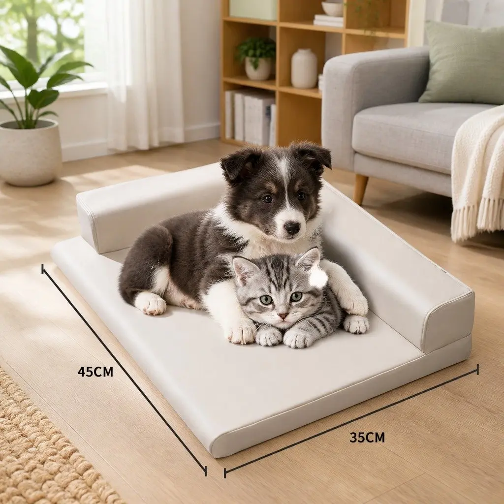 Pet Dog Cat Sofa Bed L Shaped Washable Detachable Zipper Indoor Sleeping Cushion