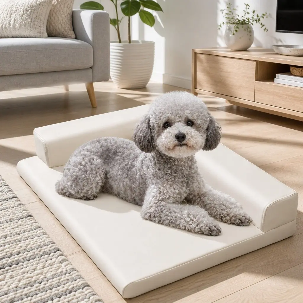Pet Dog Bed Soft Warm Waterproof Removable Cushion Puppy Cat Cozy Nest Grey