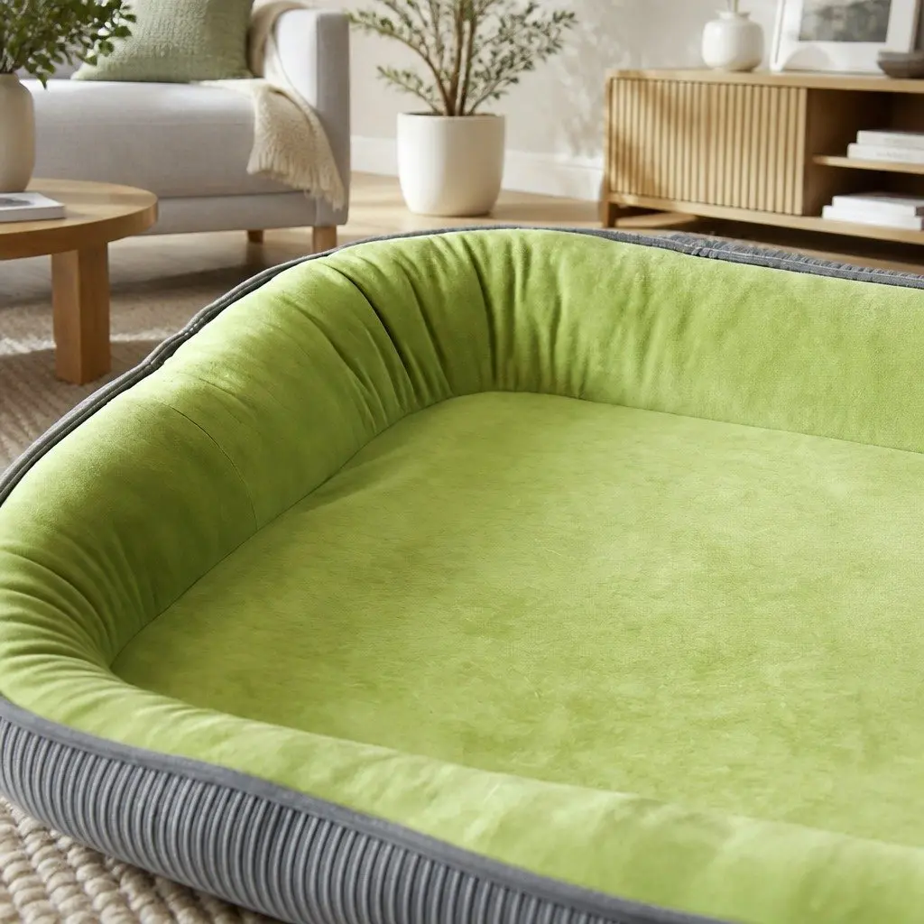 Oval Pet Bed 60x48cm Comfort Nest for Dogs Cats All-Round Restful Sleep