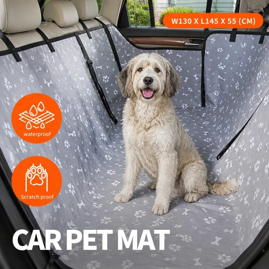 Dog Car Seat Cover 130x145cm Waterproof Hammock Protector with Safety Belt