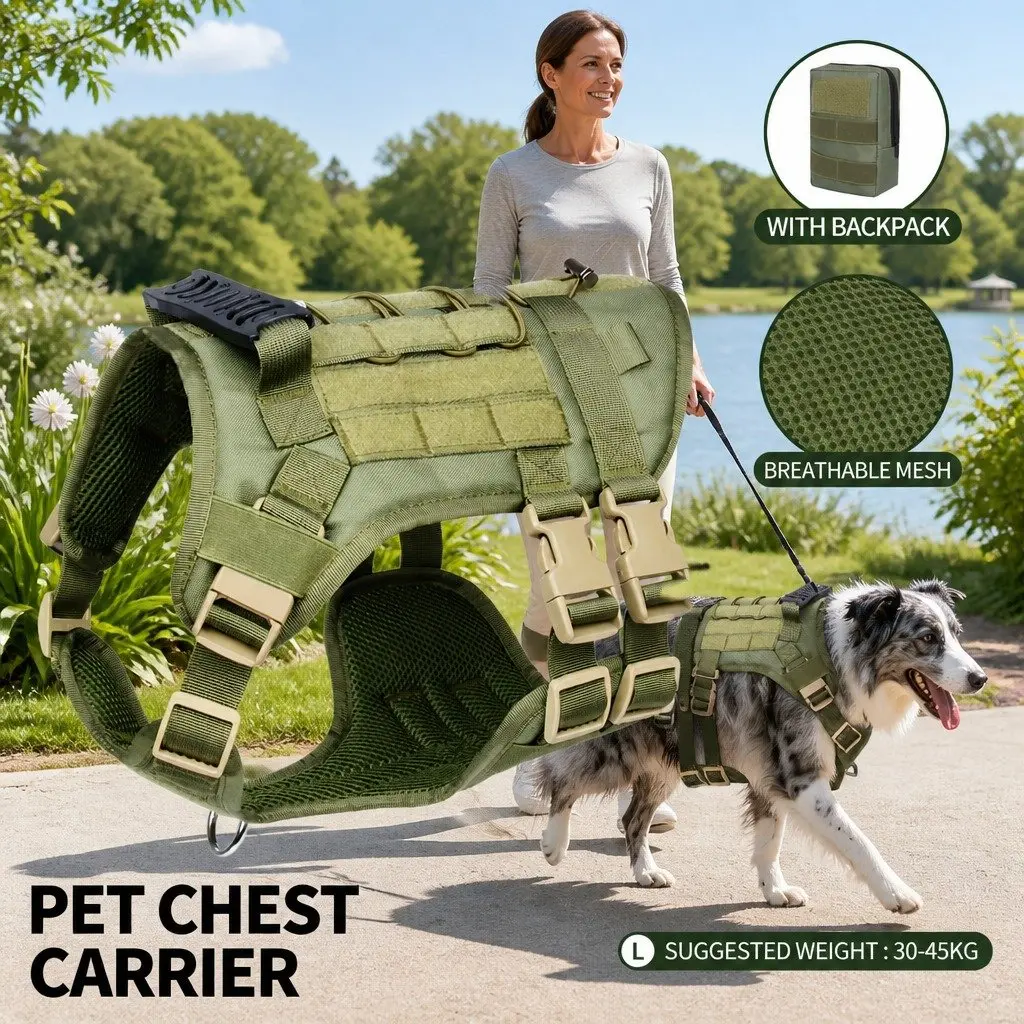 Tactical Chest Rig Outdoor Gear Organizer with Poop Bag Holder Green Strap