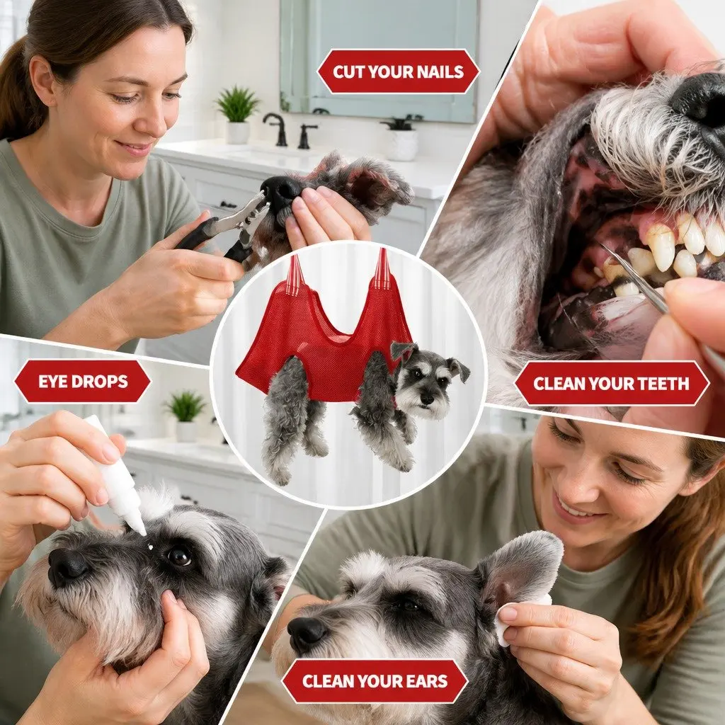Pet Grooming Hammock 60cm Breathable Cloth Support Sling for Dog Cat Bathing Trimming