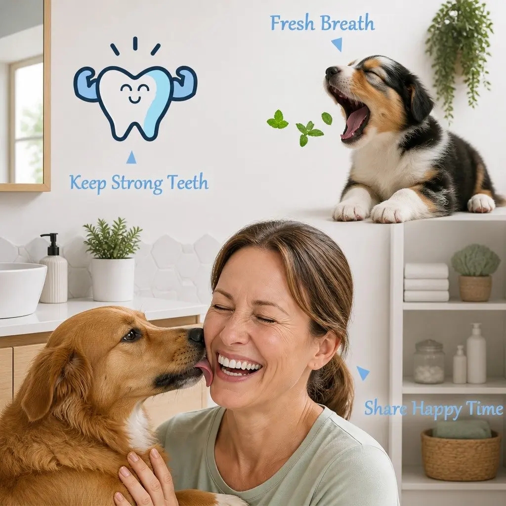 Three-Head Pet Toothbrush Multi-Angle Oral Cleaning Tool