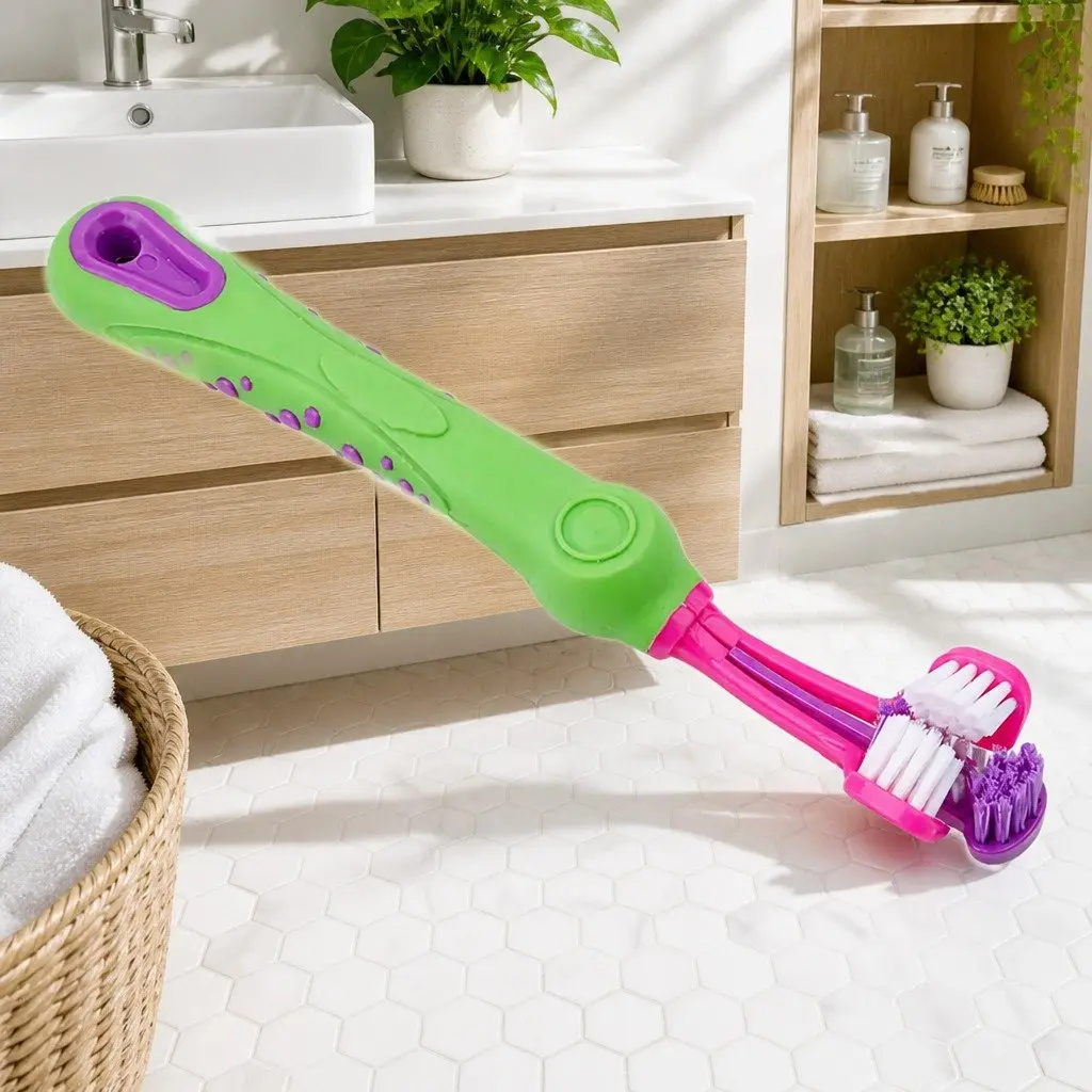 Three-Head Pet Toothbrush Multi-Angle Oral Cleaning Tool