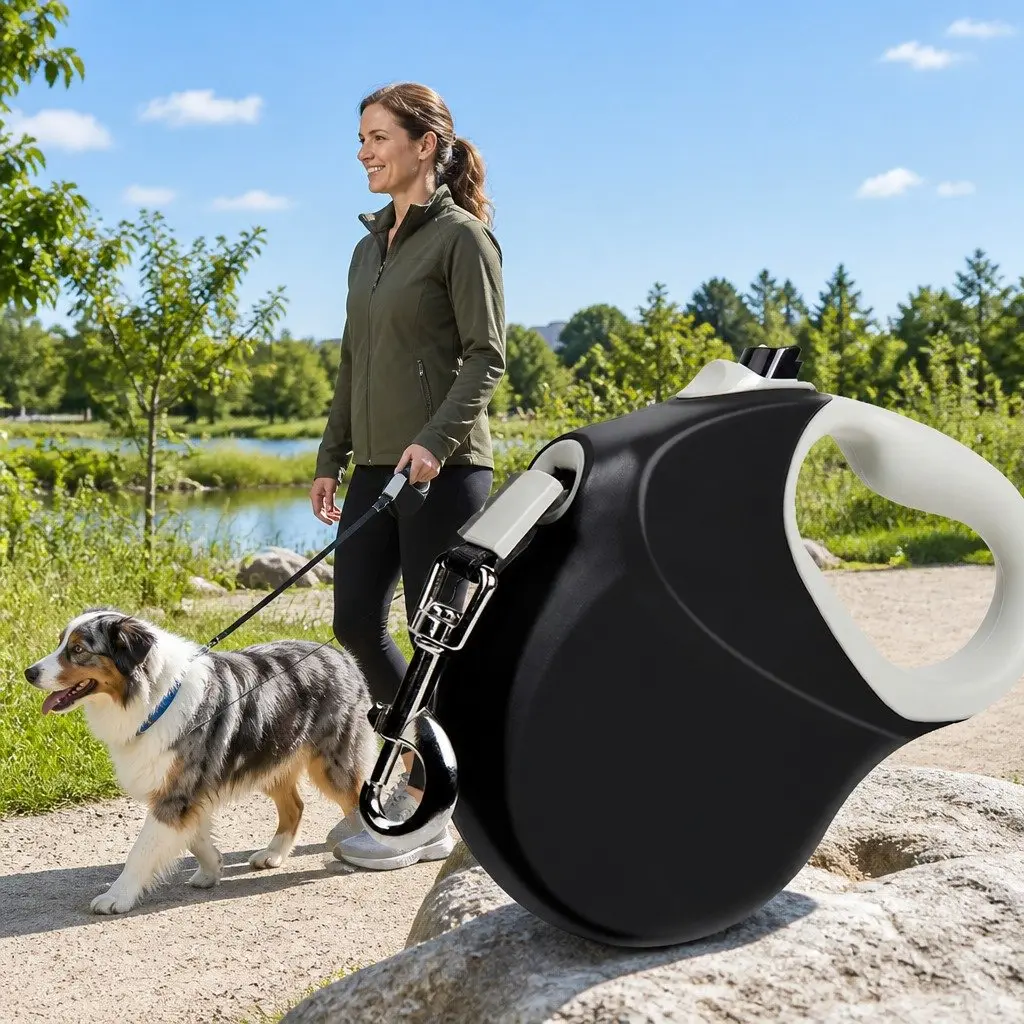 Heavy Duty Dog Traction Belt 8M Reflective Nylon Rope Automatic Expansion Lead