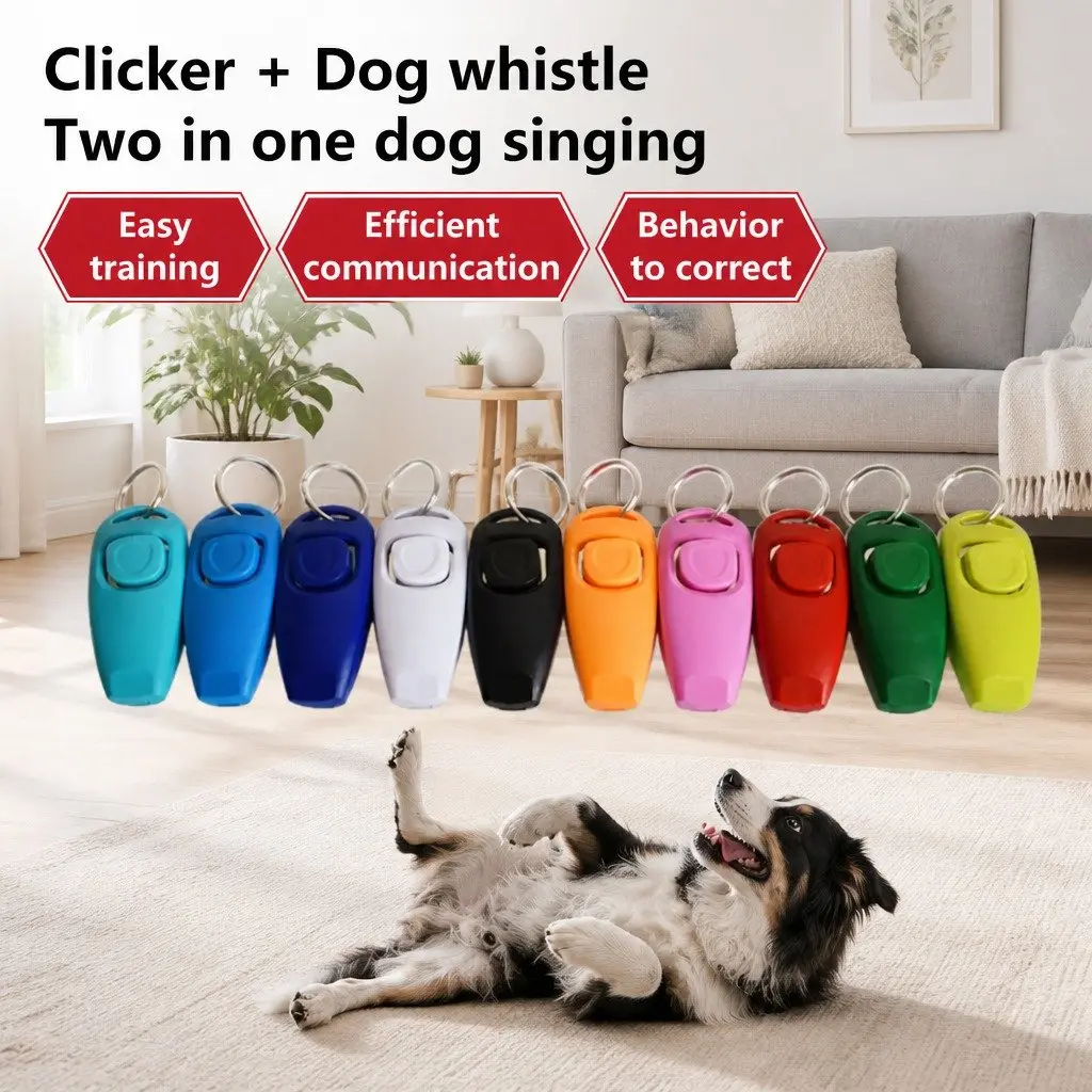 Dog Training Whistle Clicker Green Two-in-One Sound Tool