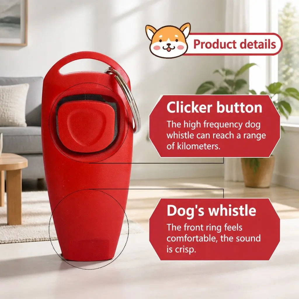 Dog Whistle Clicker 2 in 1 Training Tool for Dogs Cats Horses Reptiles Obedience