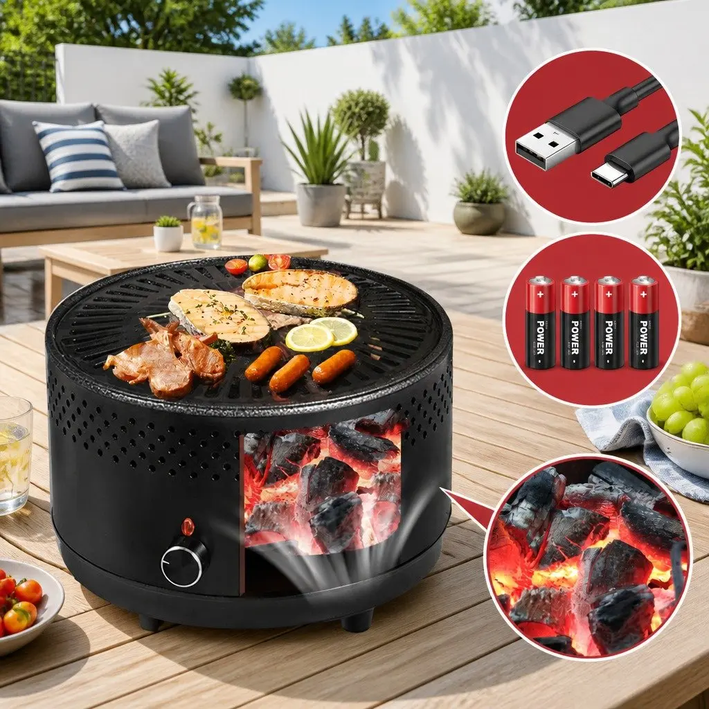 Outdoor Charcoal BBQ Grill Stove Oven Large Capacity Adjustable Heat Control