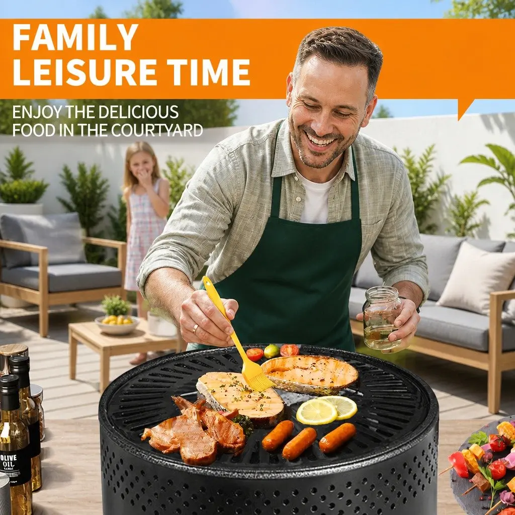 Outdoor Charcoal BBQ Grill Stove Oven Large Capacity Adjustable Heat Control