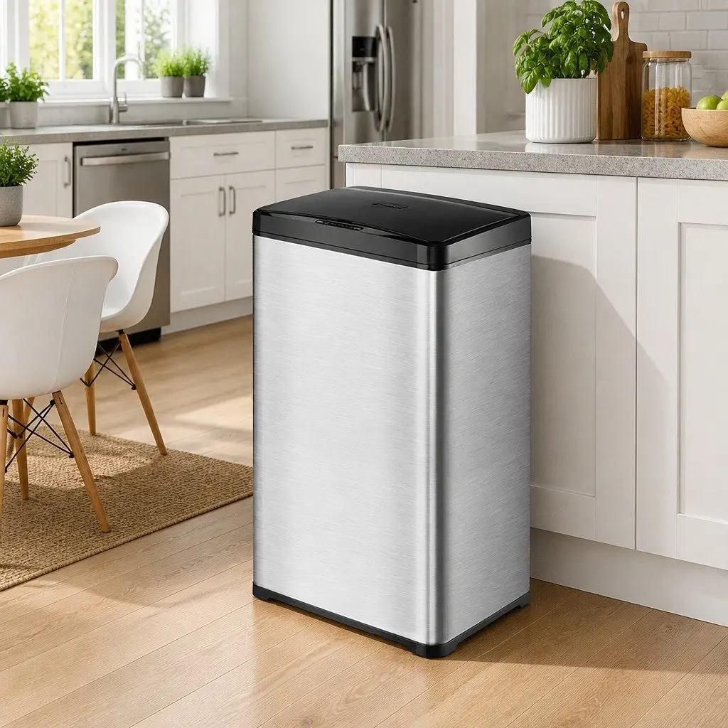 42L Motion Sensor Waste Bin Stainless Steel Kitchen Trash Can Fingerprint Resistant Odour Free Noise Free