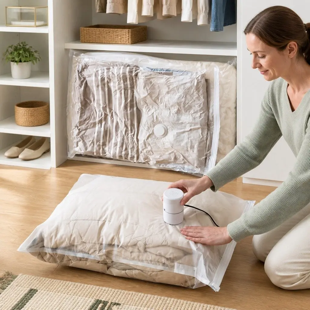 Vacuum Compression Storage Bag S Size Airtight Waterproof Seal for Clothing and Bedding