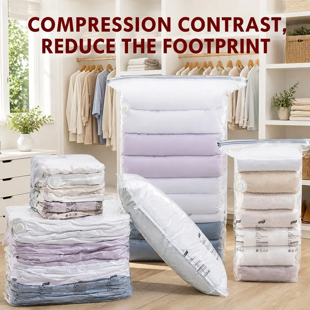 Vacuum Compression Storage Bag S Size Airtight Waterproof Seal for Clothing and Bedding