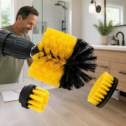 Electric Drill Cleaning Brush Head Set Three-Piece Attachment for Bathroom Sink