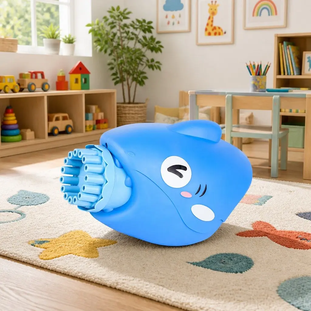 Bubble Gun Shark Automatic Hand-Held Toy Machine Outdoor Bubble Maker 15 Holes