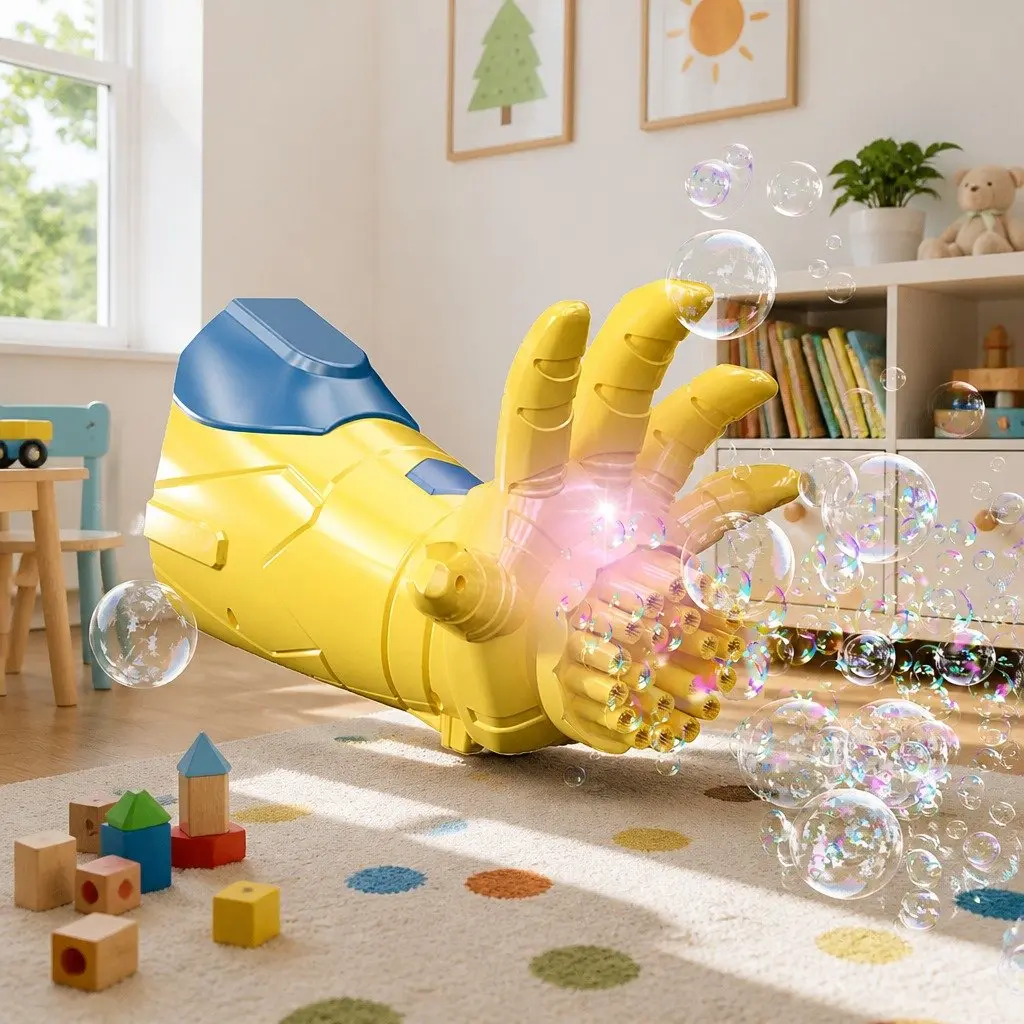 Automatic Bubble Gun Electric Toy Kids Luminous No Leak Porous Design