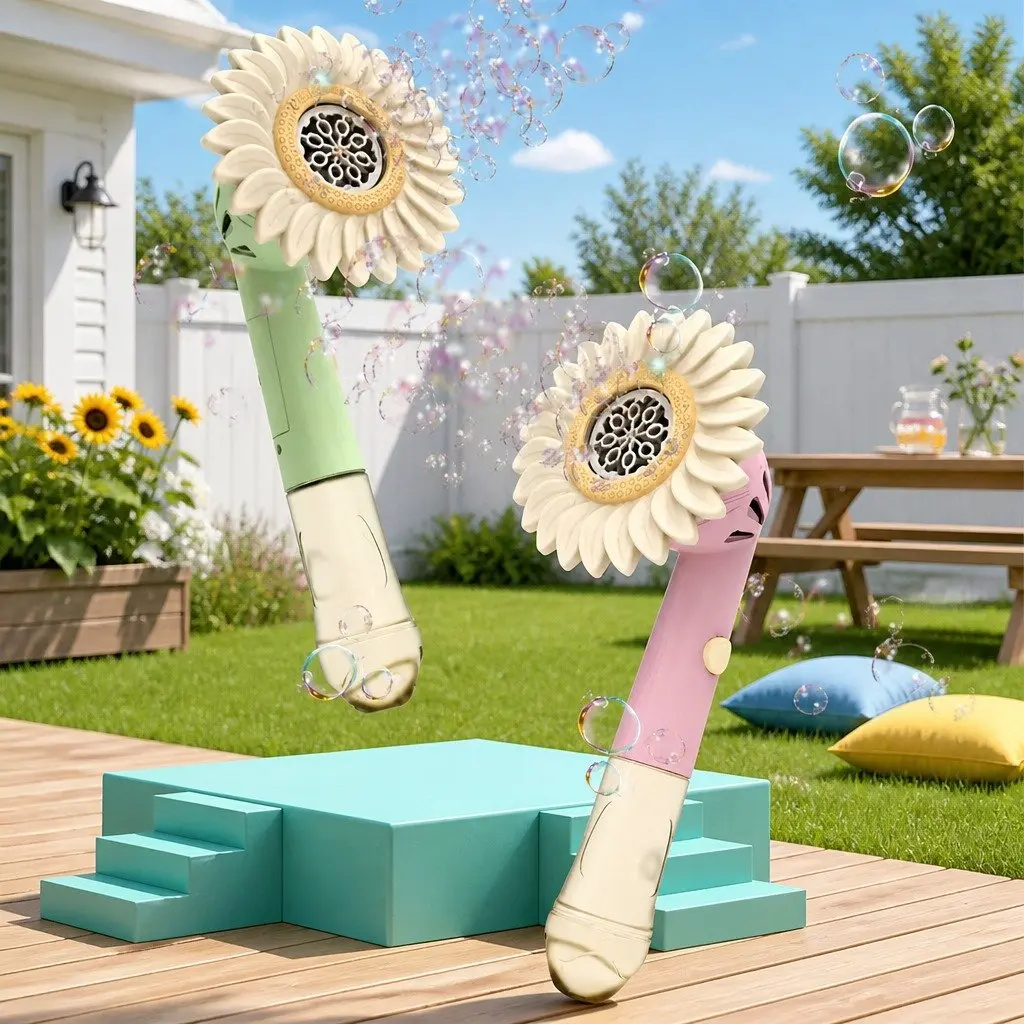 Handheld Bubble Machine Green Automatic Bubble Blower for Outdoor Fun