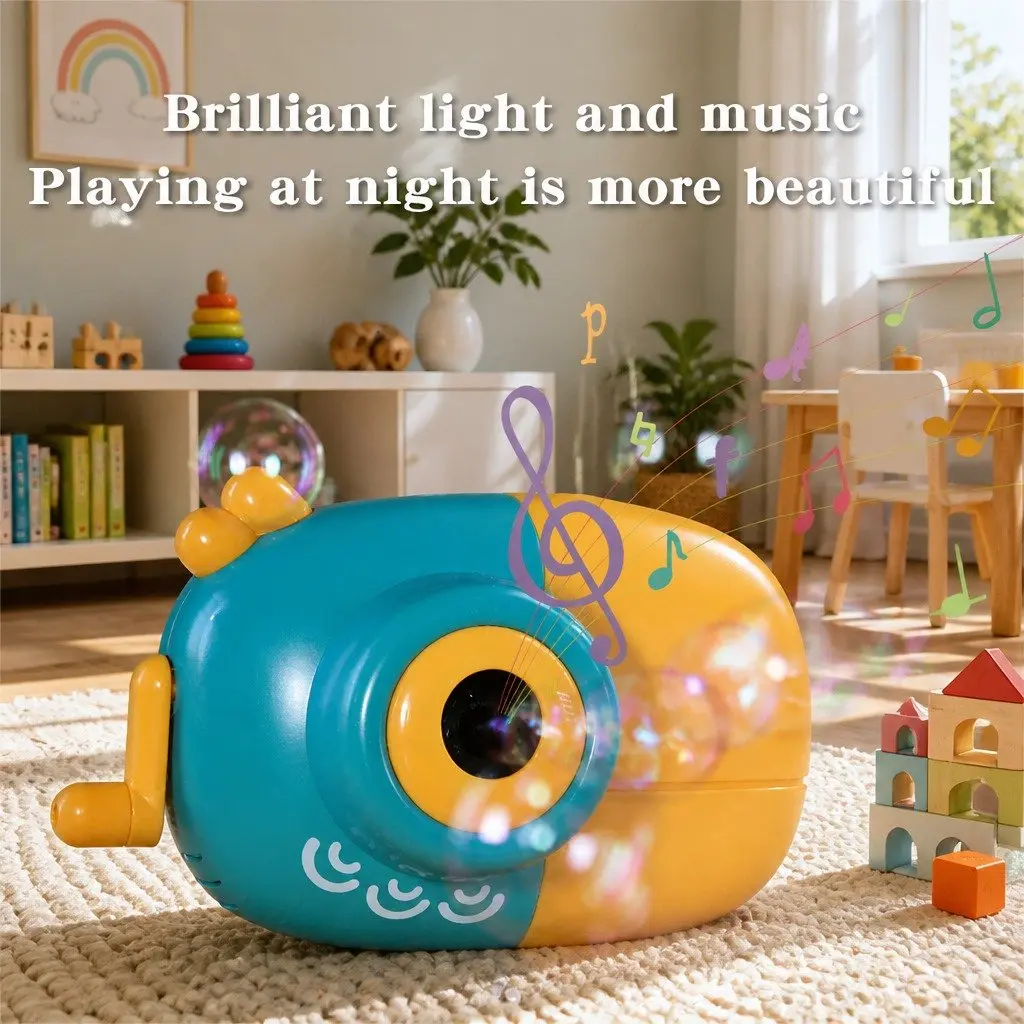 Electric Bubble Machine Hand-held Rechargeable Automatic Soap Water Toy for Kids