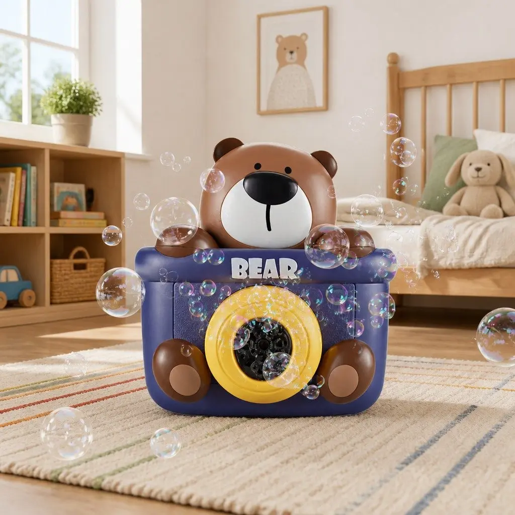 Electric Bubble Machine Hand-held Automatic Soap Blower Toy for Kids